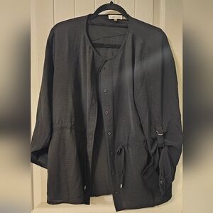 Calvin klein large drawstring button down shirt